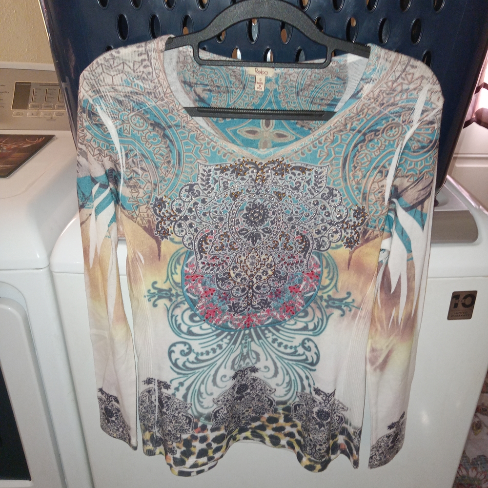 Reba Multicolor Paisley Long Sleeve Blouse